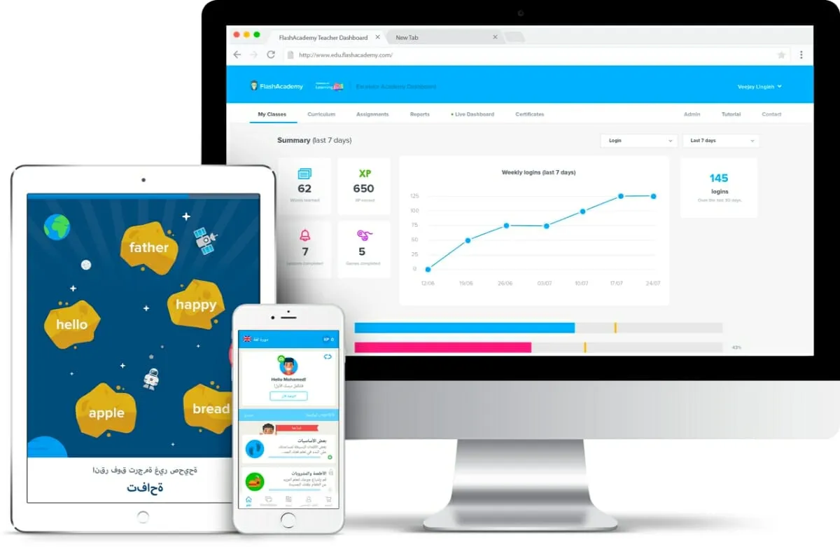 FlashAcademy App Mockup